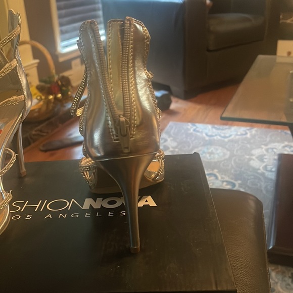 Silver Diamond Strap Heels - Picture 3 of 6